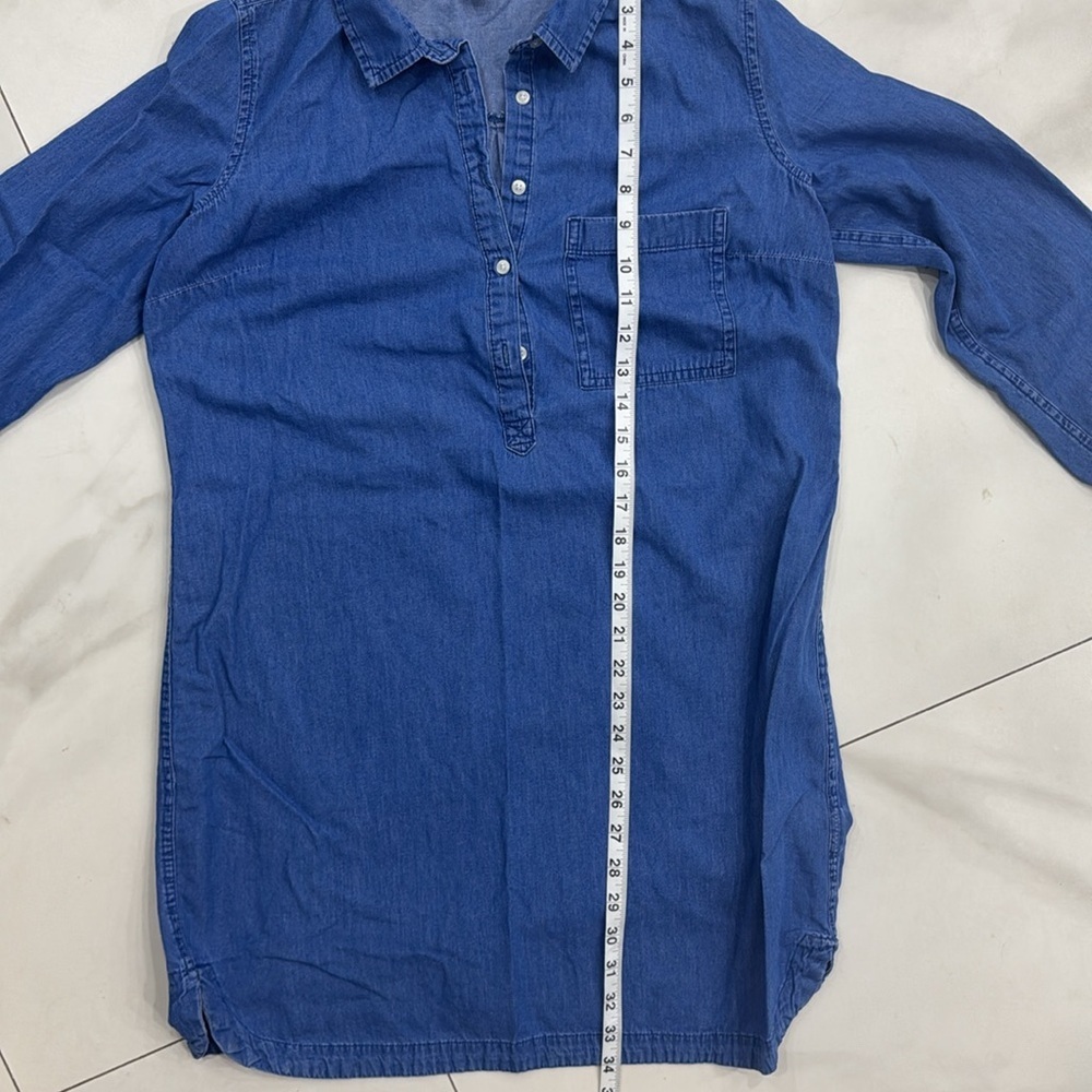 Old Navy Chambray Button Up Shirt Dress.  Sz M - Picture 5 of 8